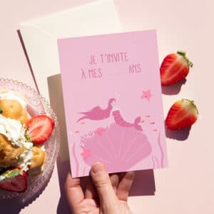 invitation d'anniversaire rose