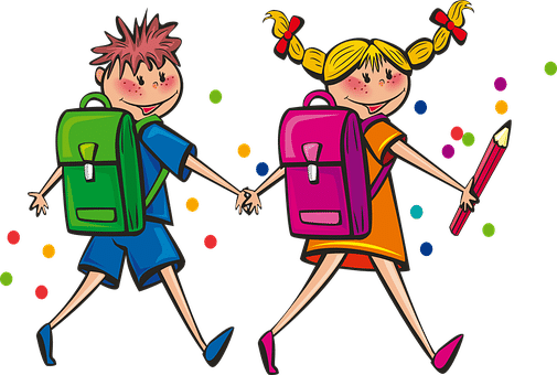 enfants avec des sacs à dos