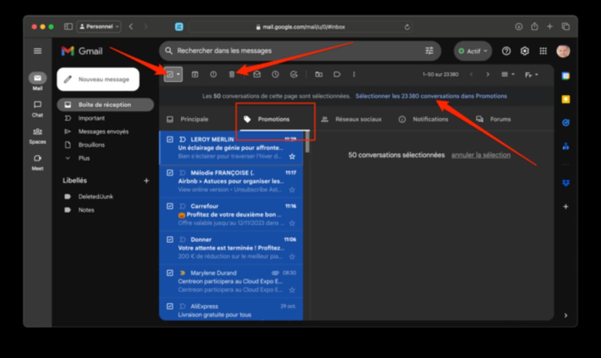 Classez vos e-mails par catégories