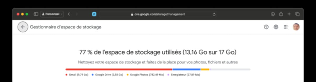 Gestionnaire d’espace de stockage 