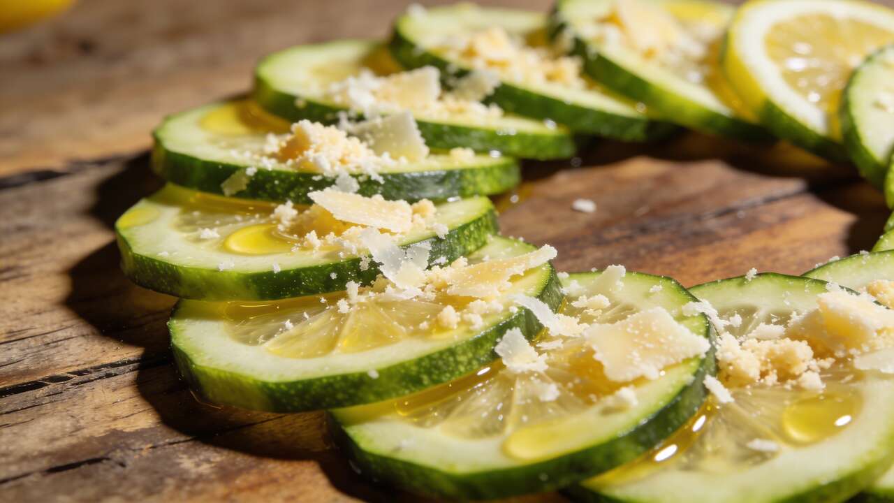 Carpaccio de courgettes au citron et parmesan Carpaccio de courgettes au citron et parmesan